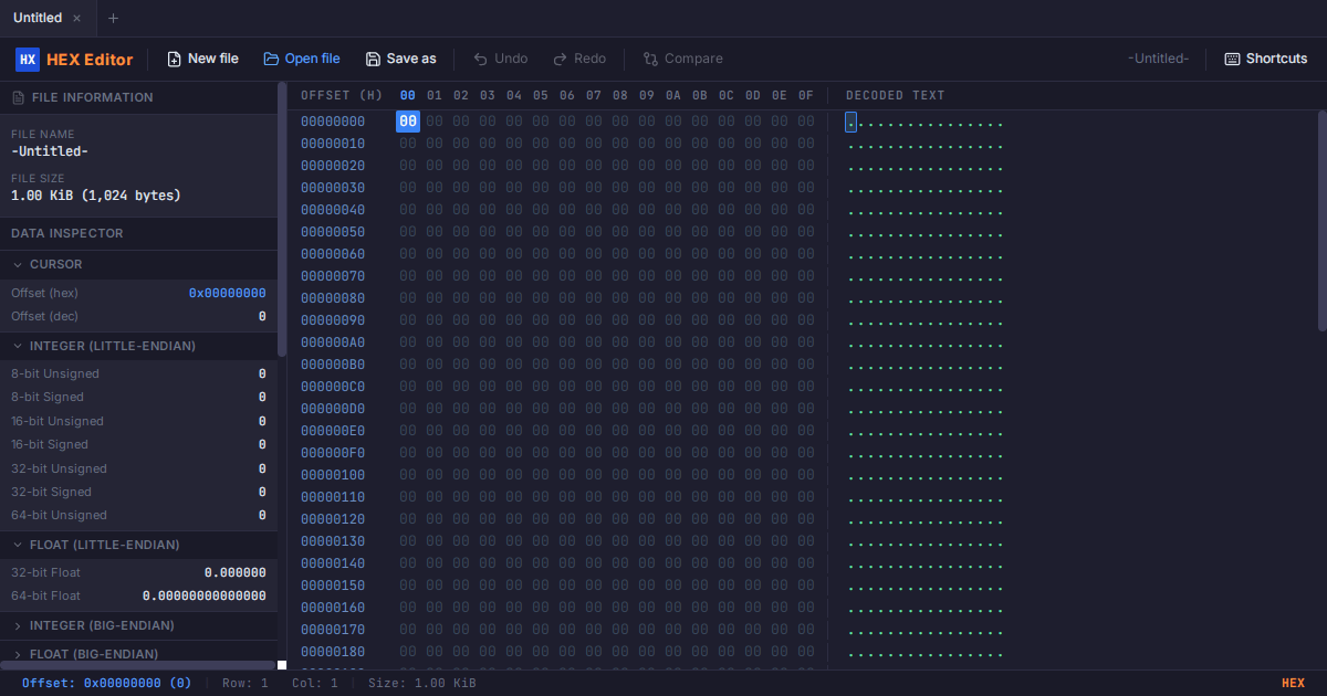 HEX Editor Online screenshot 1